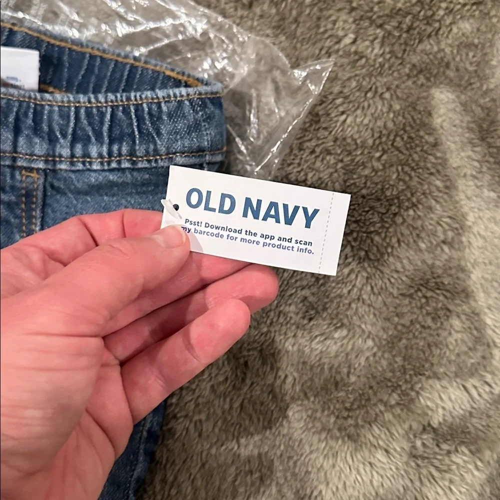 Old Navy Toddler Denim Jeans in Blue with Drawstring size 12-18 months NEW!